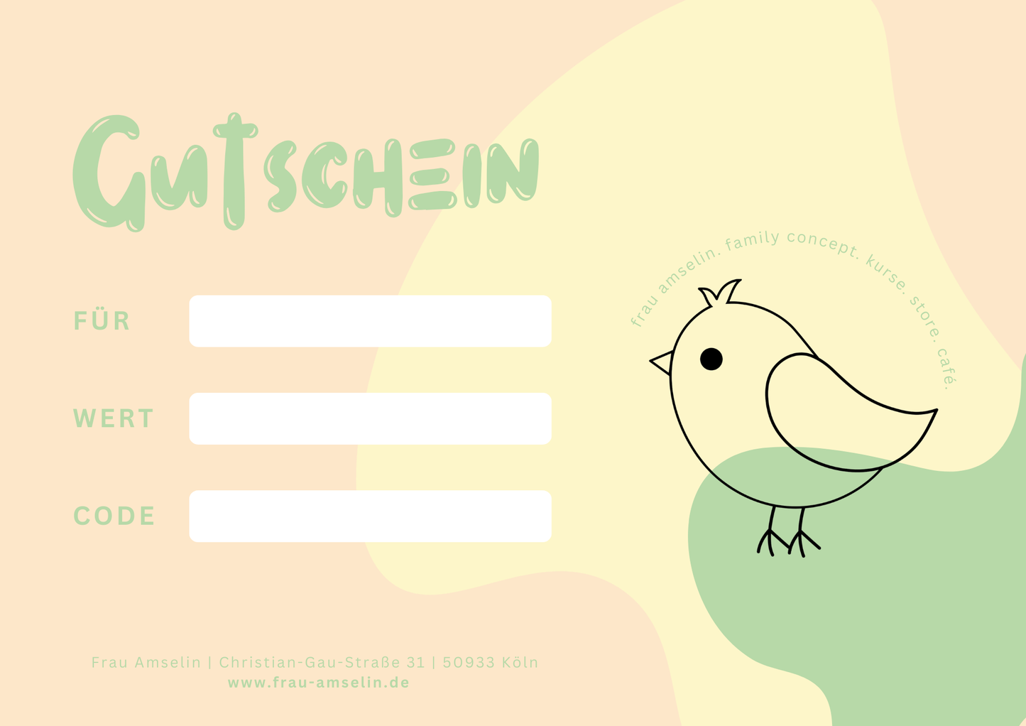 Frau Amselin Gutschein